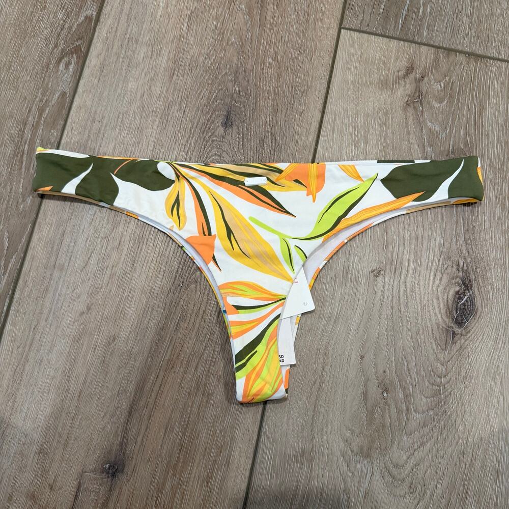 Roxy NWT Bikini Bottoms - Cheeky Palm Tree Floral - Size Large - Picture 2 of 4